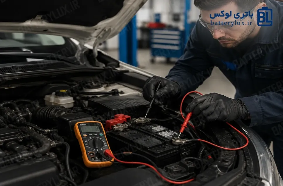 بررسی باتری باد کرده